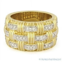 0,35ct okrugli rez dijamantski košarinski prsten u dva tona 14k žuto-bijelo zlato
