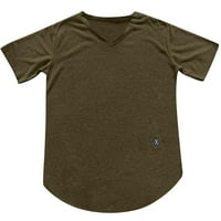 Muške majice čišćenje muške ljetne boje solidne boje V-izrez Modni kratki rukav T-majica Flash Picks