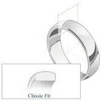 Welingsile Muške 14k bijelo zlato Čvrsti klasični fit tradicionalni vjenčani prsten za vjenčanje - veličina