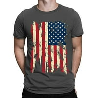 Muška zastava 3D Ispis majica kratkih rukava Američka nezavisnost Dan okruglog vrata