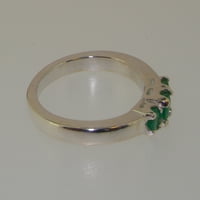 Britanci napravio 14k bijelo zlato Real Pravinski Emerald Womens Promise Ring - Veličina Opcije - Veličina