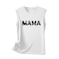 Žene Slatki grafički tenkovi labavi FIT Ljetni casual majica bez rukava Yoga Workout Majica Majčin dan