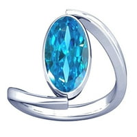 Divya Shakti 5.25-5. Carat aquamarine beruj dragi kamen srebrni prsten za žene