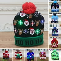Gofj Božićni šešir užareni režimi Visoka elastična pletena tkanina LED Xmas Themed Hat za zabavu