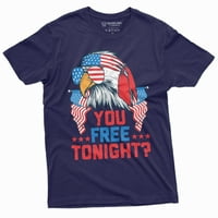 Muškarci 4. jula smiješni orlov, besplatni večeras TEHEHIrt slobodu Patriots američki rođendan Dan Neesting