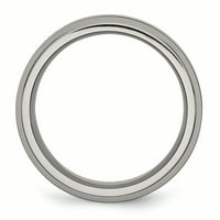 Le & Lu Drisel Titanium baza W Black keramički centar Beveling Bend Brand Ring
