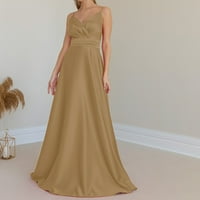Absuyy ljetne haljine kratki rukav seksi sekfin V izrez Party haljine zlatne veličine l