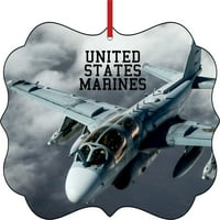 S. Marines - Sjedinjene Američke Države Marine Corps - Avion Dvostrani elegantan aluminijski sjajni