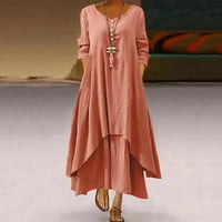 Azrijske ljetne haljine, plus veličina Ženska haljina Ženska moda plus veličina okruglica Čvrsta dugačka