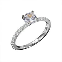 Heiheiup Srebrna ženska modni trend pojedinačni puni dijamant cirkon prsten dame nakit dijamantni prstenovi