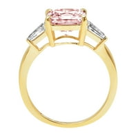 3.5ct jastuk rezan ružičasti simulirani dijamant 14k žuti zlatni godišnjički angažman kamena prstena