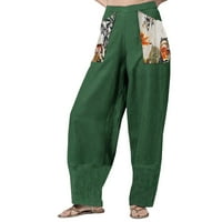 Ženske casual pantalone Capri hlače elastične struke Ljeto obrezane pantalone sa džepovima Žene Ležerne