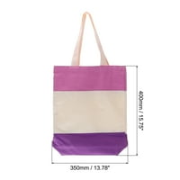 Uxcell platna torba, platna ramena torba u boji miješanja plaže za višekratnu upotrebu, ljubičasta bijela