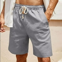Opuštene hlače za muškarce čišćenje muškaraca čvrsti džep kratke hlače Ležerne haljine Elastični struk kratke hlače Rolbacks Grey 12