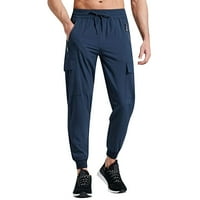 Muške hlače Modni casual trening Jogging Trčanje čvrste boje čipke za pakete FOUNLE Multi džepne hlače