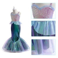 Djevojke sirene princeze haljina Ariel kostim za djecu Halloween haljina, veličine 3-8