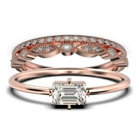 Prekrasan minimalistički 1. karat baguette Cut Diamond Moissete Angažman prsten, klasični vjenčani prsten