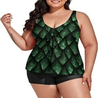 Green Dragon Scale plus kupaći kostim za žene za žene s dva kupaćeg kupaćeg kupaćeg kostima