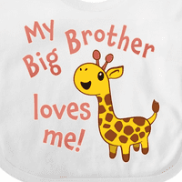 Inktastic moj veliki brat voli mene - slatka žirafa poklon baby boy ili baby girl bib