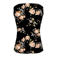 HHEI_K ženske bluze srušiti se povremeni ženski modni vintage cvjetni print okrugli vrat bez rukava