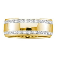 Dijamantna princeza 14kt Žuto zlato Žene Okrugli dijamant Dvostruki vječni vječni ventil za vjenčanje