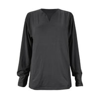 GUBOTARE T majice za muškarca i zimu Casual V izrez Čvrsta majica dugih rukava TOP bluza