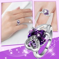 Dijamant u obliku srca Boja dragulja Zircon Micro Podešavanje prstena za rođendan Prijedlog poklona