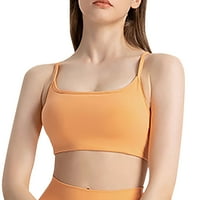 Entyinea ženski sportski grudnjak podstavljeni rastezljivi fitness tops workout teretana ActiveWeard yoga grudnjak narandžasti 6