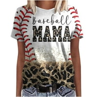 Olyvenn ženske moderne tuničke grafičke majice Flash odabir kratkih rukava mama bejzbol mama tiskane