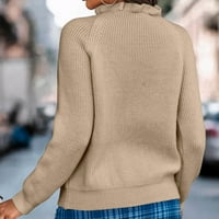 Promocija klirensa Fall Winte za žene pletenje Jumper Solid Boja ruffle ovratnik modna labava casual