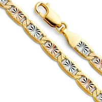 Ioka - 14k Tri boja Valentino zvijezda Dijamantna ogrlica od rezanog lanca s kopčom za jastog - 20