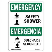 Prijava OS-EM-D-35-L- OSHA hitni znak - Sigurnosni tuš sa simbolom dvojezični