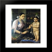 Yasoda ukrašena Krishna uramna Art Print od Ravi Varmu, Raja