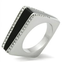 Alamode TK232- Ženski polirani prsten od nehrđajućeg čelika sa vrhunskim kristalom na vrhu - veličine