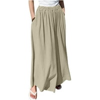 Dadaria Wid nogu hlače za žene plus veličine Žene Čvrsti pamučni posteljina gležnjače pantalone povremene
