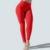Hueook Hlače za ženske pune boje Ležerne tanke visoke hlače sa poketama Modni elastični struk Žene Sportske
