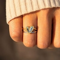 Rygai set ženski prsten sa pozdravnom karticom nepravilna ličnosti majčina dan poklon šuplje ljubavno srce prsten za prste modni nakit, američki 10