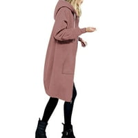 Ženska zimska jakna Trendi dugih rukava otvorena prednja kapuljača sa otvorenim odjećom od čvrstih patentnih