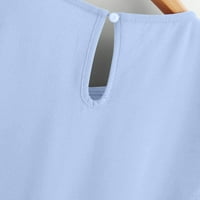 Ljetni vrhovi za žensku casual okrugli vrat Petal kratki rukav zakrivljena zakrivljena zakrivljena bluza