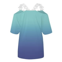 Ljetne vruće košulje za žene Ženska ljetna modna casual v čipka za vrat sa majica kratkih rukava s kratkim