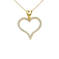 Otvor otvorena srčana privjesna ogrlica u zlatu: 14k bijeli privjesak sa 16 lancem