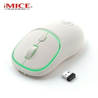 IMICE NOVO 7-boja svjetlosni punjivi Bluetooth dvostruki način zvuka bez zvuka bežičnog miša tipa C-C