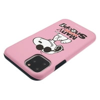 IPhone Pro Case Kikiriki slojeviti hibrid [TPU + PC] poklopac branika - Snoopy lice bebe ružičaste boje