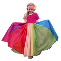 Toddler Kids Baby Girl party haljina odjeća Rainbow ruffle remen haljina bez rukava kratkih rukava za