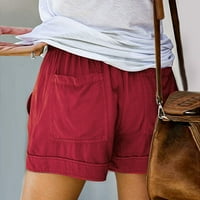 Ženske ljetne kratke hlače Dreske ležerne hlače za zvezu Vintage Crtesstring Comfy Trendy Solid Color