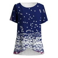 TKLPEHG T majice za žene Modni casual vintage Basic Tops Summer CrewNeck Tunika Feater Floral Print