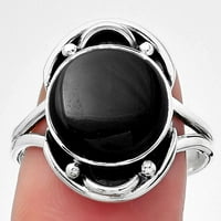 Desiregem Natural Black Ony - Brazil Srebrna za odrasle žene prsten S.8. Nakit SDR R-1187