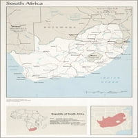 24 X36 Galerija Poster, CIA Mapa Južne Afrike 1976