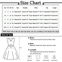 Ljetne haljine za žensko kvadratni izrez temperaturi ispisani iznad koljena haljina bez rukava bez rukava