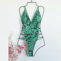 Ljetno klirens Jedan kupaći kostim za žene zmijski print bikini push-up kupaći kostimi izdubljeni kupaći